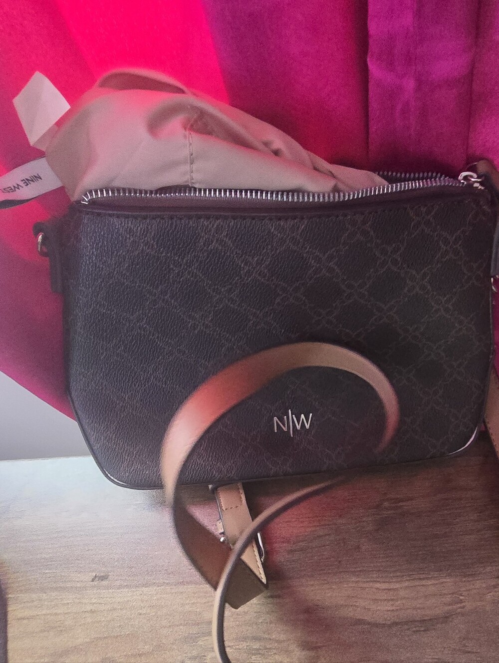 Nine West Textured Crossbody Bag in Brown